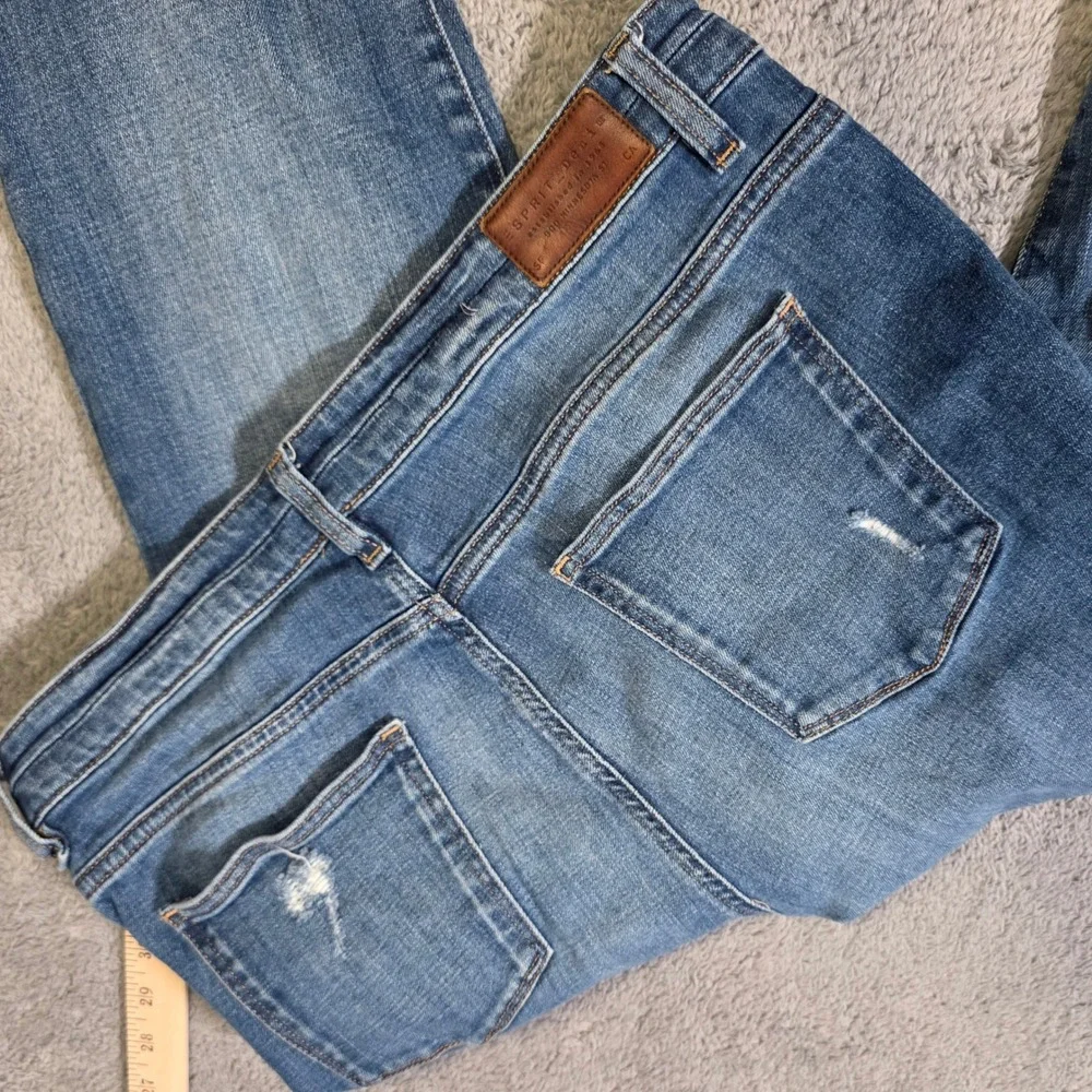 Esprit‎ Mens W31 Relaxed Fit Jeans Blue Distressed Medium Wash Straight Leg
